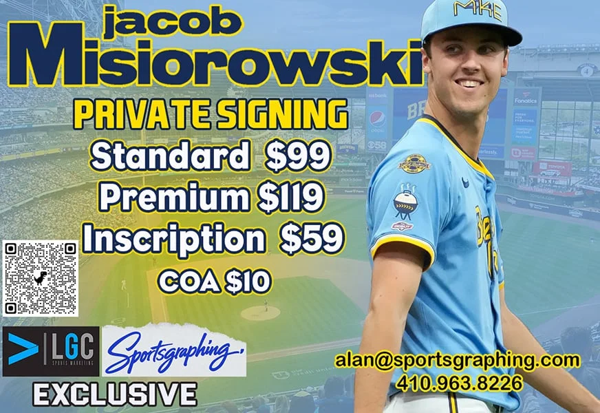 [Sportsgraphing.com] Jacob Misiorowski Brewers Flamethrower All Star Private Signing June 27th