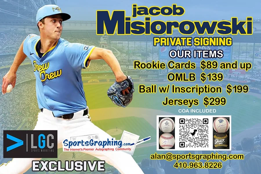 [Sportsgraphing.com] Brewers Phenom Jacob Misiorowski Autograph Signing