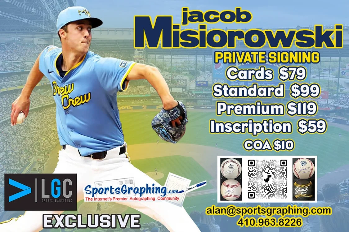 [Sportsgraphing.com] Brewers Phenom Jacob Misiorowski Autograph Signing