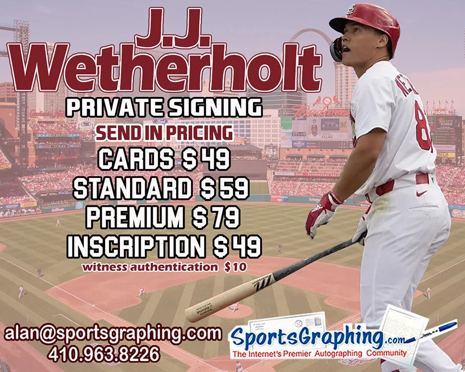 [Sportsgraphing.com] JJ WETHERHOLT Cardinals Player of the Year Private Signing March 2nd