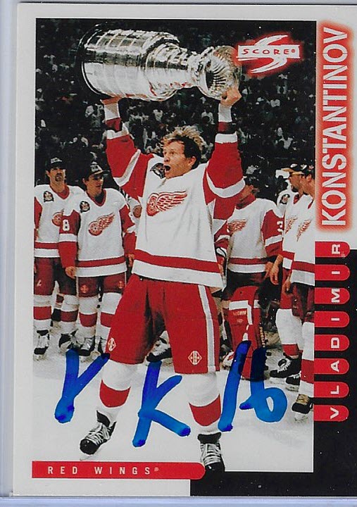 Vladimir Konstantinov 1994 Pinnacle 116 Autographed Card - SportsGraphing